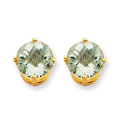 8mm Round Green Quartz Earring 14k Gold XE75CG, MPN: XE75CG, 883957098845