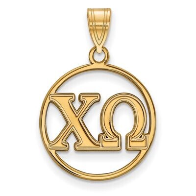 Chi Omega Small Circle Pendant Gold-plated Silver GP011CHO, MPN: GP011CHO, 886774912400