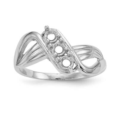 Polished 3-Stone Mothers Ring Mounting 14k White Gold XMR12/3W-7, MPN: XMR12-3W, 883957528526