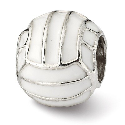 Enameled Volleyball Bead - Sterling Silver QRS1973, MPN: QRS1973, 883957505756