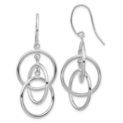 Circles Dangle Earrings 14k White Gold Polished TF1387W, MPN: TF1387W, 191101986840