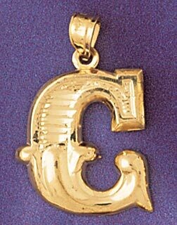Dazzlers Jewelry Initial C Pendant Necklace Charm Bracelet in Yellow, White or Rose Gold 9577c, MPN…