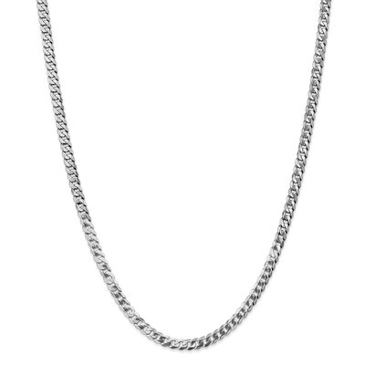 Leslie&#39;s 4.5mm Flat Beveled Curb Chain 20 Inch 14K White Gold HB-1313-20, MPN: 1313-20, 191101847141