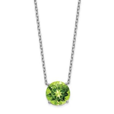 Light Green Swarovski Crystal with 2 inch Extender Ne Sterling Silver Rhodium-plated QG5535-16.5, M…