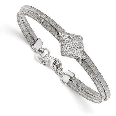 Leslie&#39;s CZ with 1 inch Extender Bracelet 7 Inch Sterling Silver HB-QLF716-7, MPN: QLF716-7, 191101…