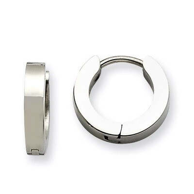 Brushed Hinged Hoop Earrings - Stainless Steel SRE376 by Chisel, MPN: SRE376, 886774039015