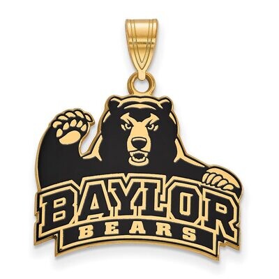 Baylor University Large Enamel Pendant Gold-plated Silver GP048BU, MPN: GP048BU, 886774946290