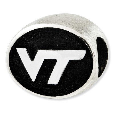 Antiqued Virginia Tech Collegiate Bead Sterling Silver QRS2031