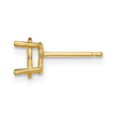 Oval 4-Prong 4 x 3mm Post Earring Mounting 14k Yellow Gold YG380, MPN: YG380,