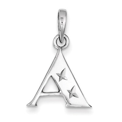 Diamond-cut Initial A Pendant Sterling Silver Polished QC7424A, MPN: QC7424A, 886774976501