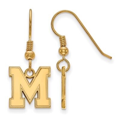 Univeristy of Memphis Small Dangle Earring Wire Gold-plated Silver GP049UMP, MPN: GP049UMP, 8867749…