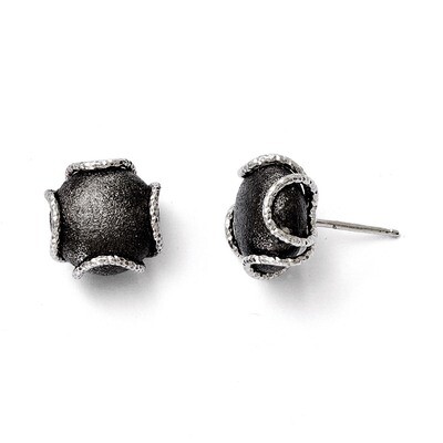 Leslie&#39;s Rhodium-plated Textured &amp; Laser-cut Post Earrings - Sterling Silver HB-QLE306, MPN: QLE306…