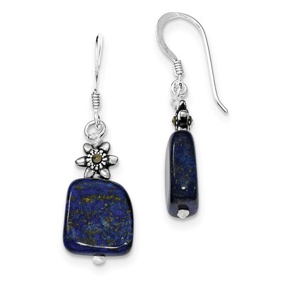 Lapis &amp; Marcasite Earrings Sterling Silver QE6474, MPN: QE6474, 886774246123