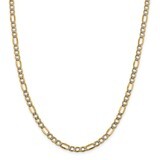 24 Inch 5.25mm Semi-solid Pave Figaro Chain 14k Gold &amp; Rhodium PWC120-24, MPN: PWC120-24, 883957176…