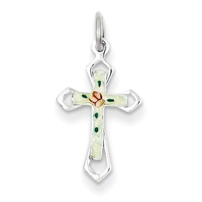 Enamel Cross Pendant Sterling Silver QC7263, MPN: QC7263, 883957459028