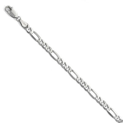 Leslie&#39;s 5.0mm Flat Figaro Chain 7 Inch 14K White Gold HB-1302-7, MPN: 1302-7, 191101849213