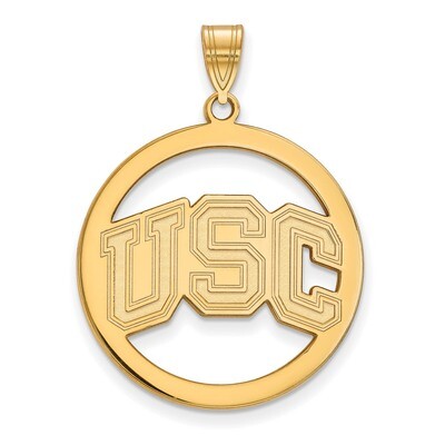 University of Southern California L Pendant in Circle Gold-plated Sterling Silver GP045USC, MPN: GP…