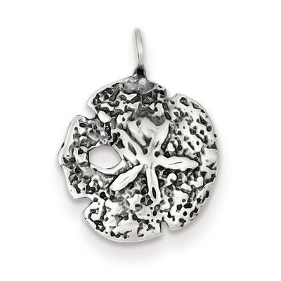 Sand Dollar Charm Antiqued Sterling Silver QC3820, MPN: QC3820, 883957908700