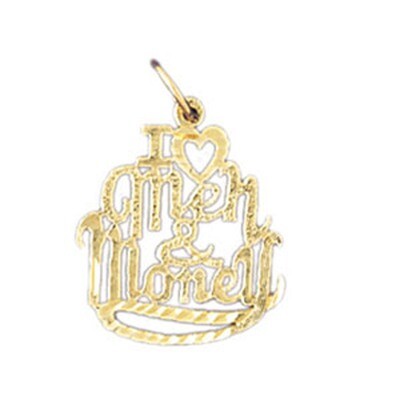 Dazzlers Jewelry I Love Men &amp; Money Pendant Necklace Charm Bracelet in Yellow, White or Rose Gold 1…
