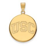 University of Southern California Large Disc Pendant Gold-plated Sterling Silver GP050USC, MPN: GP0…