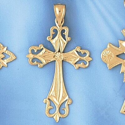 Dazzlers Jewelry Cross Pendant Necklace Charm Bracelet in Yellow, White or Rose Gold 7923, MPN: DZ-…
