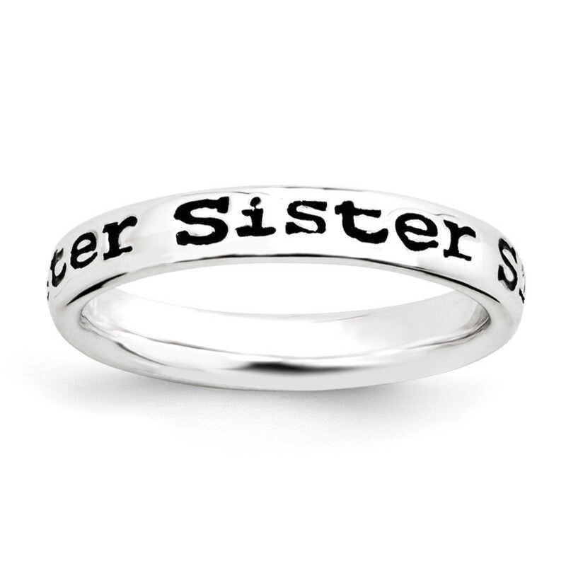 Enameled Sister Ring - Sterling Silver Polished QSK996, MPN: QSK996, 886774208930