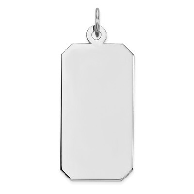 Engravable Rect. Polish Front Satin Back Disc Charm Sterling Silver Rhodium QM511/18, MPN: QM511/18…