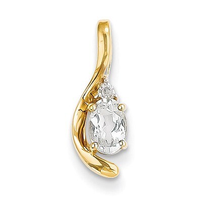 Diamond &amp; White Topaz Pendant 14k Gold XBS421, MPN: XBS421, 886774372662