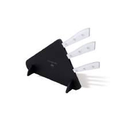 Berti Compendio Set Of 3 Black Lucite Block Knife Ice Lucite Handle 7260