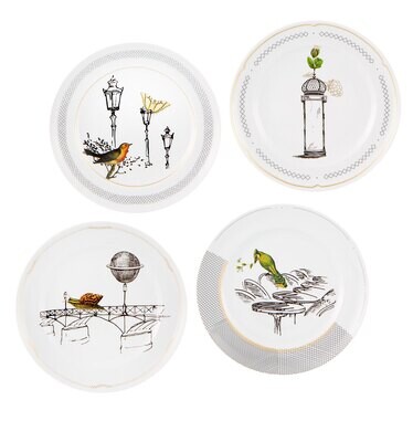 Vista Alegre Petites Histoires Set 4 Dessert Plates 21135862, MPN: 21135862,