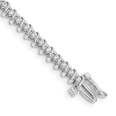 1.6mm Diamond Tennis Bracelet 14k White Gold X700WA, MPN: X700WA, 883957181691