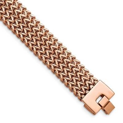 Rose IP-plated Woven Bracelet Stainless Steel Brushed SRB1485-7.5 by Chisel, MPN: SRB1485-7.5, 1911…