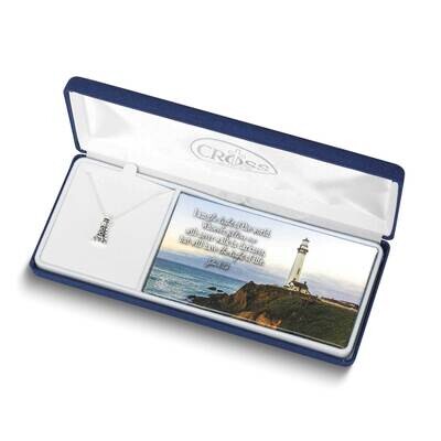 Silver-plated John 8:12 Lighthouse CZ Necklace GM24500, MPN: GM24500, 603799272506