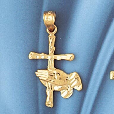 Dazzlers Jewelry Cross Pendant Necklace Charm Bracelet in Yellow, White or Rose Gold 8263, MPN: DZ-…