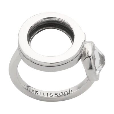 Nikki Lissoni Interchangeable Open Ring with Swarovski Stone Silver-plated Size 10 R1007S10, MPN: R…