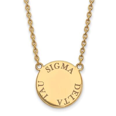 Sigma Delta Tau Small Enameled Pendant with 18 Inch Chain Gold-plated Silver GP015SDT-18, MPN: GP01…