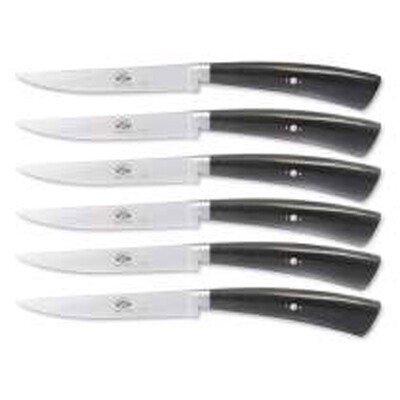 Berti Plenum Steak Knife Set Of Six Ebony Handle 645