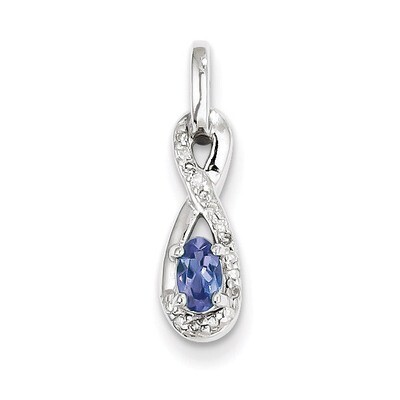 Tanzanite &amp; Diamond Pendant Sterling Silver QDX962, MPN: QDX962, 883957460338