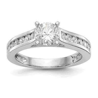 Diamond Si1/Si2, G H I, Peg Set Semi-Mount Engagement Ring 14k White Gold Lab Grown RM2669E-050-7WL…