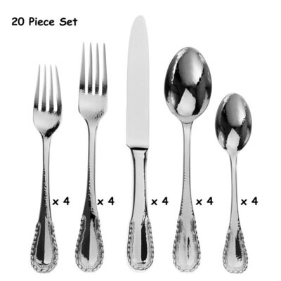 Ricci Merletto 20 Piece Flatware Set 18/10 Stainless Steel 10769, MPN: 10769,