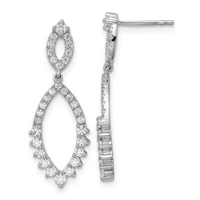 Si1/Si2, G H I, Teardrop Post Dangle Earrings 14k White Gold Lab Grown Diamond EM9111-084-WLG, MPN:…