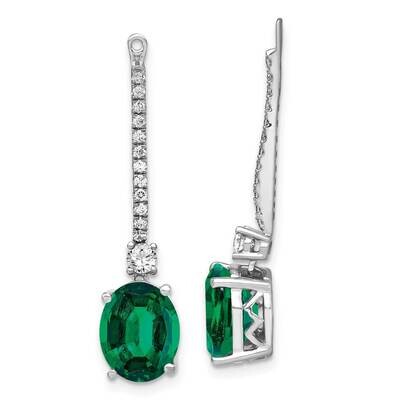 Created Emerald Earring Jackets 14k White Gold Lab Grown Diamond EM7508-CEM-050-WLG, MPN: EM7508-CE…