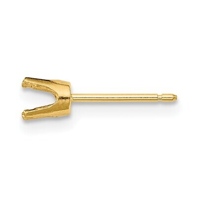 Round 4-Prong .02ct. Medium Wt. TruSeatr Post Earring Mounting 14k Yellow Gold YG333, MPN: YG333,