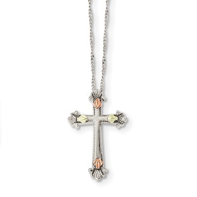 Accents Cross Necklace 10 Inch 12k Gold Sterling Silver QBH256-18, MPN: QBH256-18, 784715562113