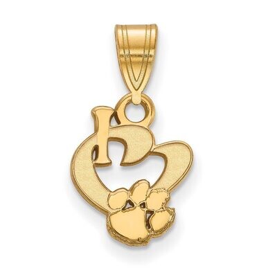 Clemson University Small I love Logo Pendant Gold-plated Silver GP019CU, MPN: GP019CU, 886774923482