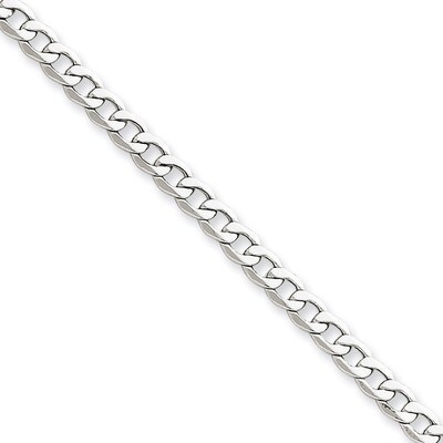 4.3mm Semi-Solid Curb Link Chain 18 Inch 14k White Gold BC104-18, MPN: BC104-18, 886774537740