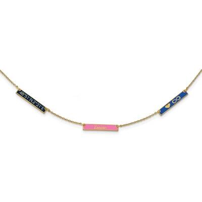 Brushed Epoxied 3 Station Necklace Sterling Silver Gold-plated XNA1179/3GP, MPN: XNA1179/3GP,