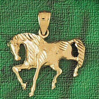 Dazzlers Jewelry Horse Pendant Necklace Charm Bracelet in Yellow, White or Rose Gold 1786, MPN: DZ-…