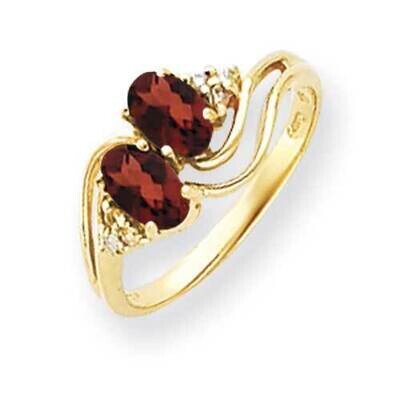 6x4mm Oval Garnet Diamond Ring 14k Gold Y4617GA_AA, MPN: Y4617GA_AA, 883957458014