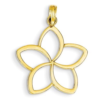 Cut Out Flower Pendant 14k Gold Polished D4376, MPN: D4376, 637218038978